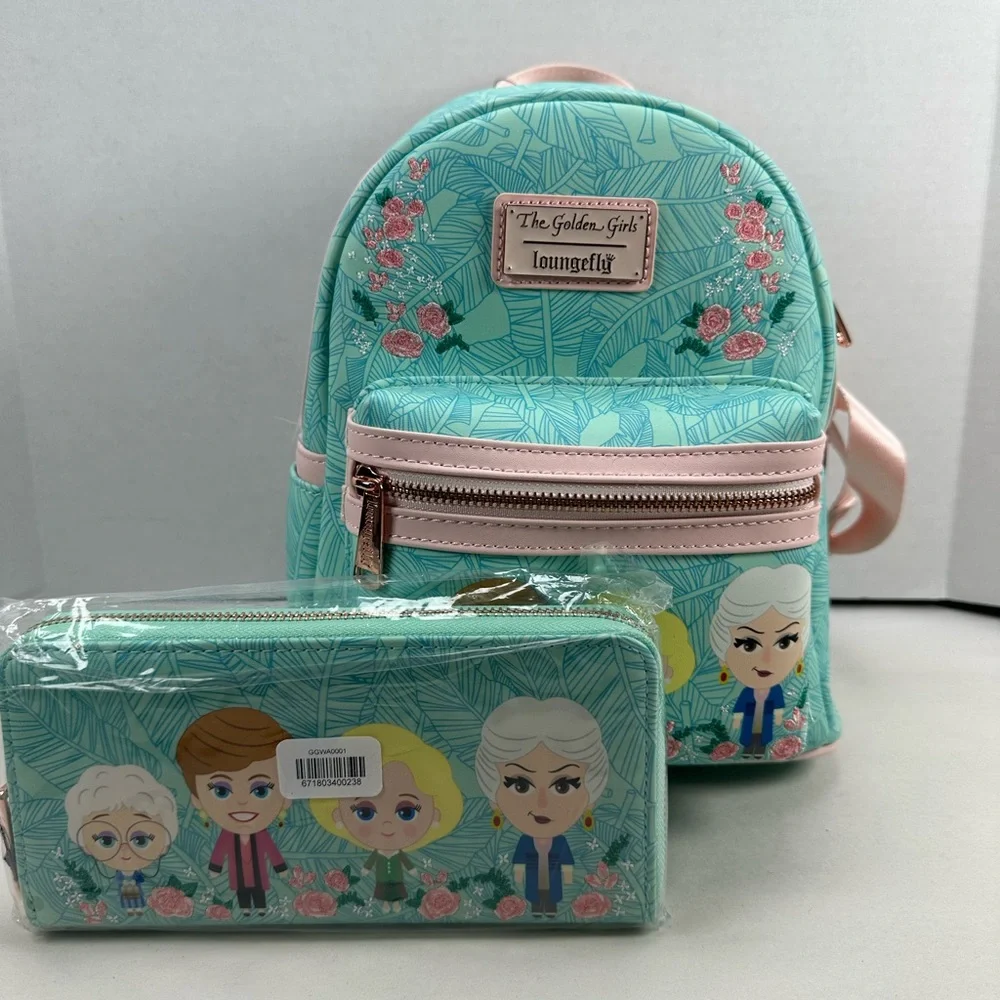 Loungefly Golden Girls Loungefly Chibi Floral Mini Backpack & Wallet Set - HTF